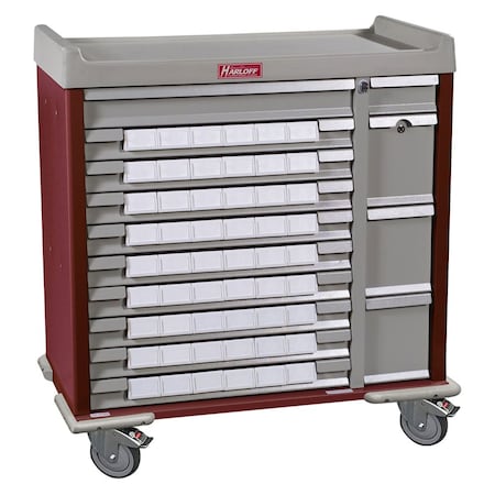 Harloff Steel Standard Line Med-Bin Medication Cart with Key Lock and 54 3.5 in Bins SL54BIN3